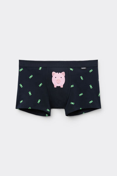 Boxershorts aus Superior-Baumwolle mit Dollar- und Sparschweinprint