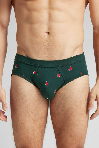 Scooter-Print Natural Fresh Cotton Briefs