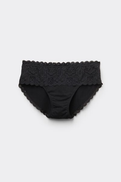 Slip Alto in Pizzo e Cotone
