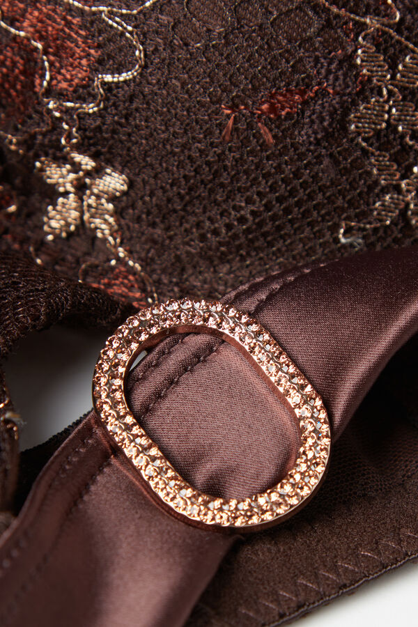 Dolce & Gabbana Satin balconette bra with rose garden print female Print