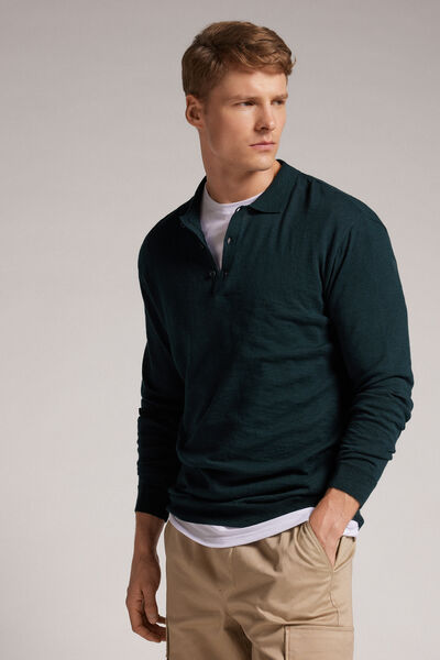 Long Sleeve Knit Polo