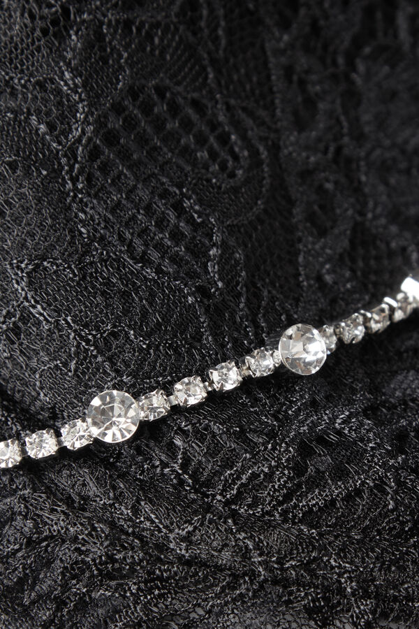 Microfibre lace demi-cup bra in Black DIM Fleur
