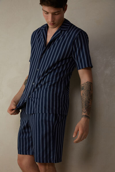 Kurzer offener Pyjama aus Baumwolltuch