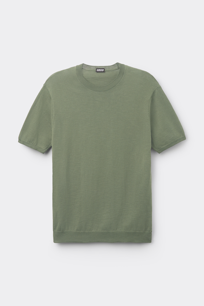 T-shirt in Maglia di Cotone Fiammato