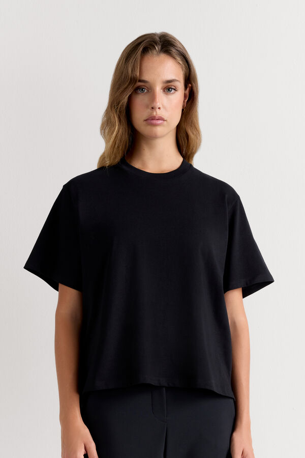 Boxy fit Short-Sleeved Cotton Top