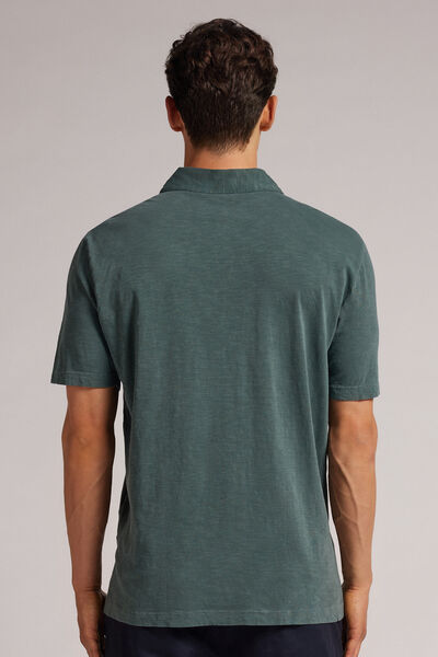 Polo Tričko s Krátkým Rukávem z Žíhavé Bavlny Washed Collection