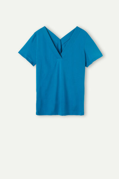 Tričko s Krátkym Rukávom a Výstrihom v tvare V z Bavlny Supima® Ultrafresh