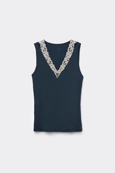 Pretty Flower Modal and Lace Vest Top