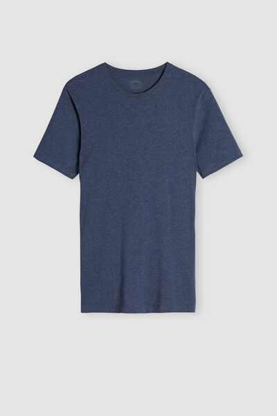 T-shirt z Okrągłym Dekoltem Bawełna Superior