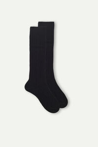 Long Ribbed Socks in Cashmere and Wool