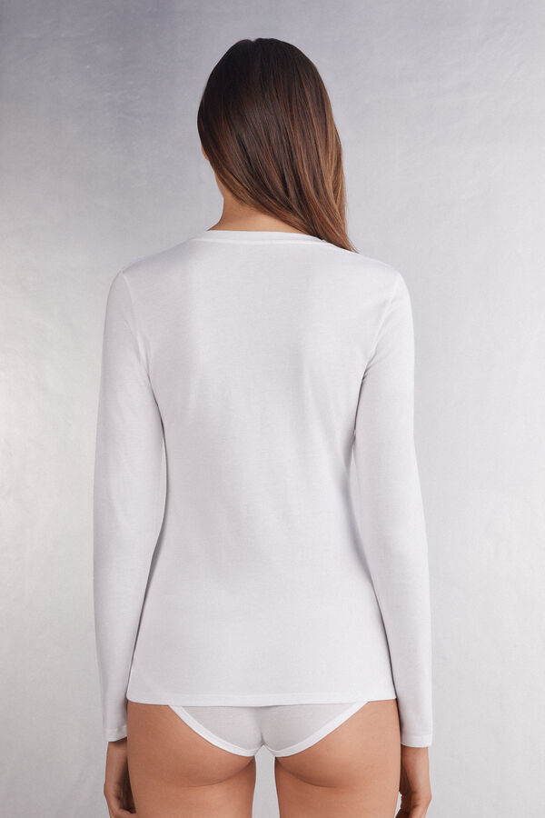 Long-Sleeved Round-Neck Superior Cotton Top