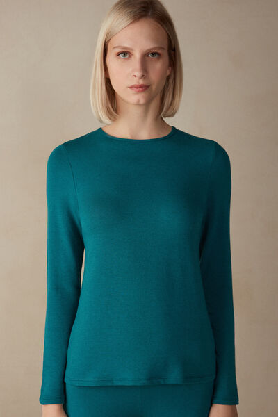 Maglia Manica Lunga a Girocollo Thermal con Cashmere