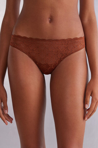 Tanga en dentelle et microfibre