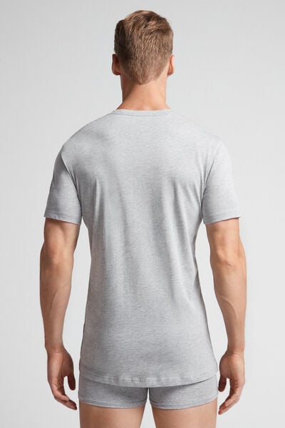 T-shirt med kort ärm och rund hals i Supima®-bomull