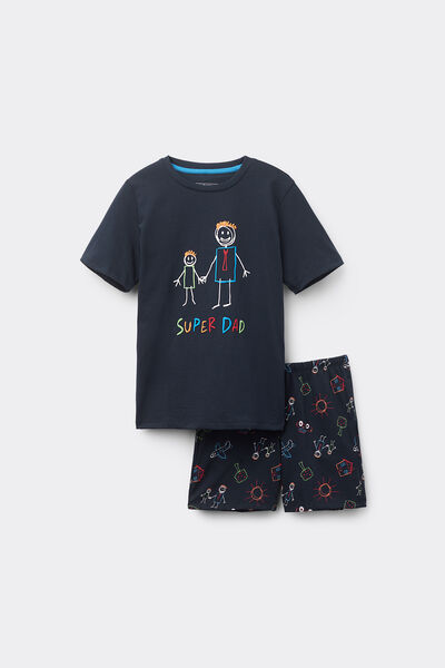 Pigiama Corto Bambino in Cotone Super Dad
