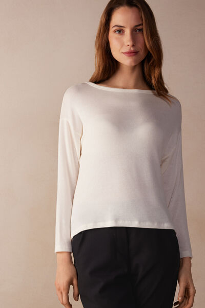 Maglia Manica Lunga in Modal Ultrasoft con Cashmere