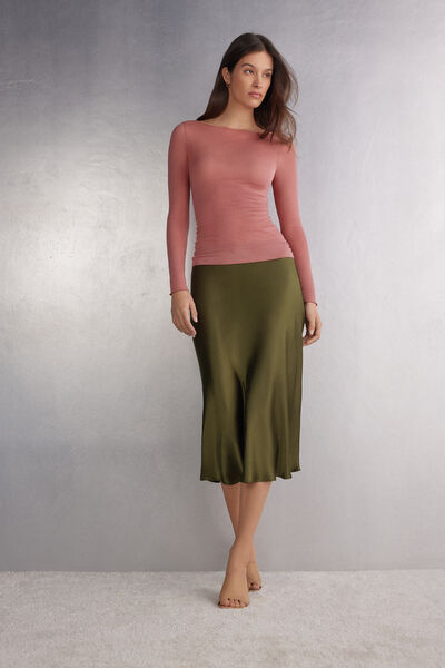 Silk Midi Skirt