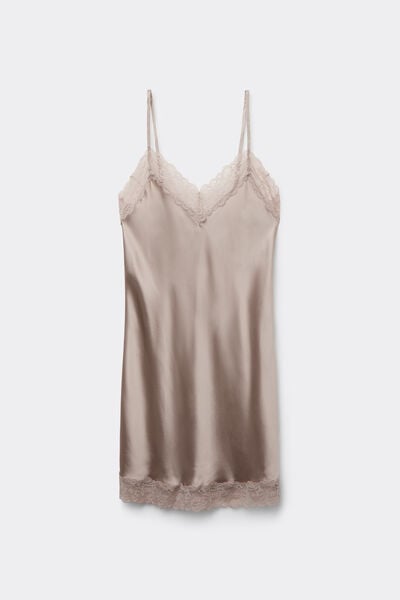 Silk Slip with Lace Insert Detail