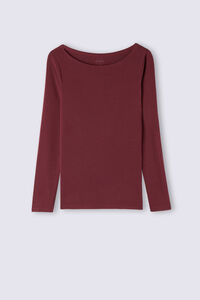 Long Sleeve Bateau Neck Top in Micromodal