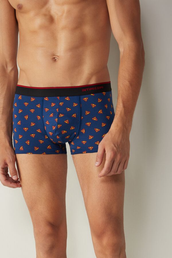 Stretch Supima® Cotton Boxers with Super Heroes Logo Print
