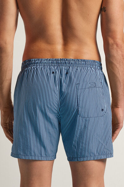 Blue Striped Swim Trunks