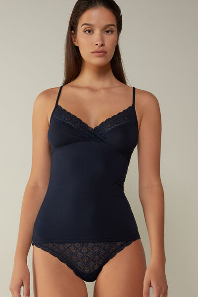 Micromodal Top with Lace Trim