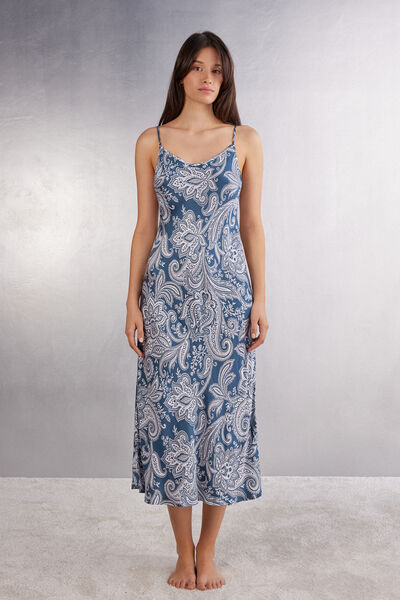 Nuisette Longue en Viscose Flower Paisley