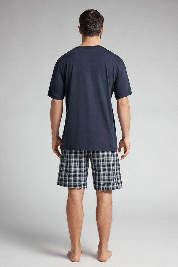 Short Checked Plain-Weave and Cotton Pyjamas