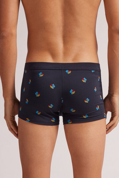 Boxers em Algodão Estampado Cubo