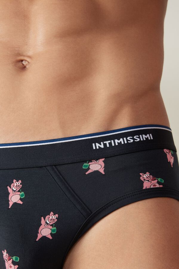 Drunken Piglets Print Underwear in Stretch Supima® Cotton