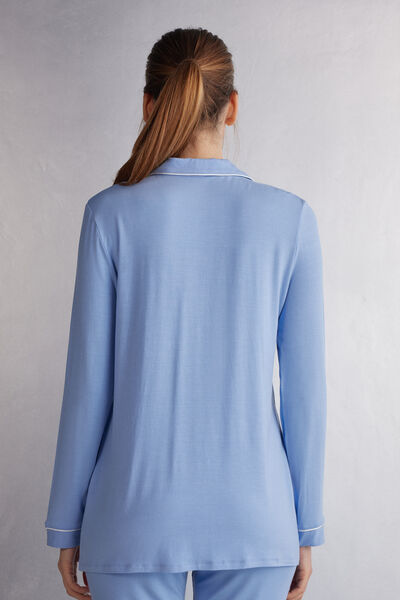 Long-Sleeve Micromodal Pajama Top