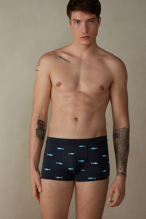 Shark Print Boxers in Stretch Supima® Cotton