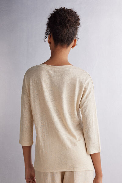 Boat-Neck Linen Top