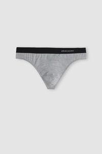 Men's Microfibre Thong with Logo Detail