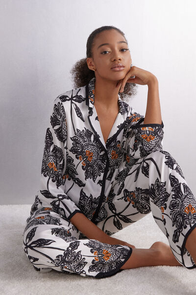 Folk & Delicious Long-Sleeved Satin Top
