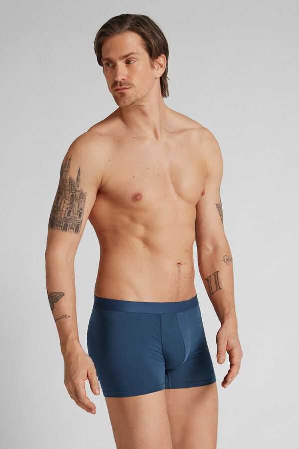 Cotton Boxers with Exposed Elasticated Waistband