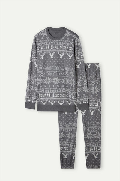Norveç Desenli Uzun Triko Pijama