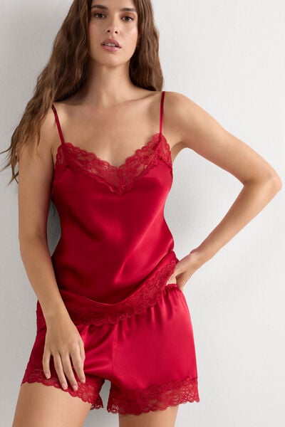Silk Shorts with Lace