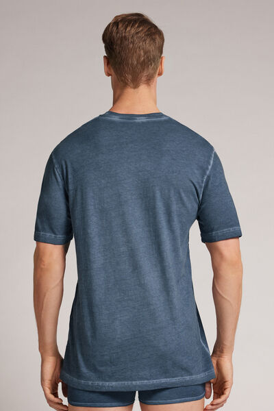 Oil Washed Short-Sleeved Cotton Top