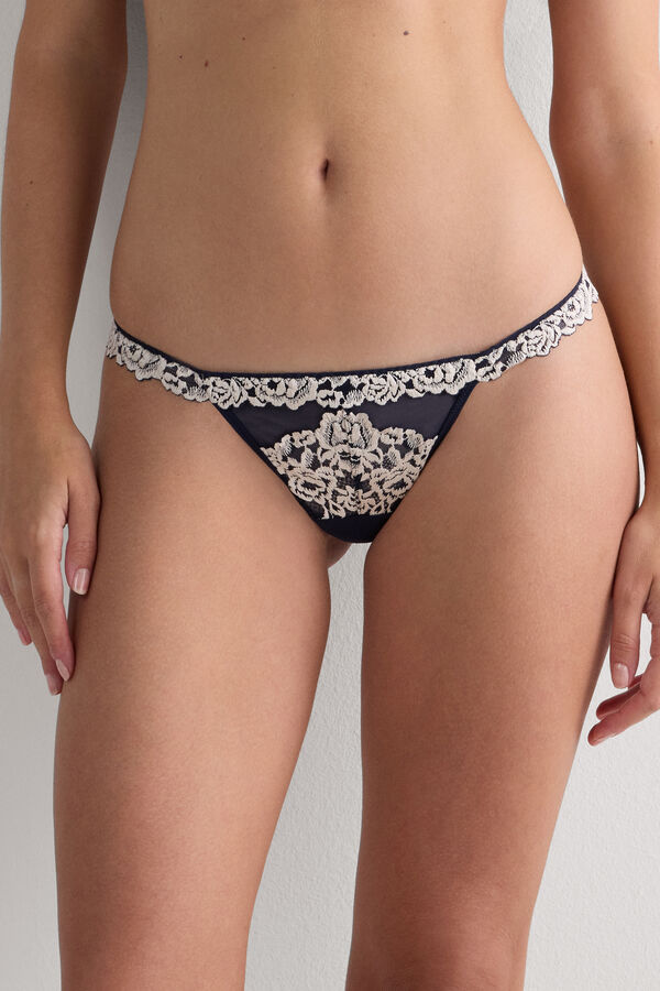 Tanga gaćice Pretty Flowers s trakicama sa strane