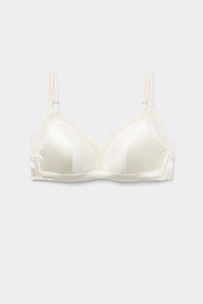 Tiziana Silk and Lace Triangle Bra