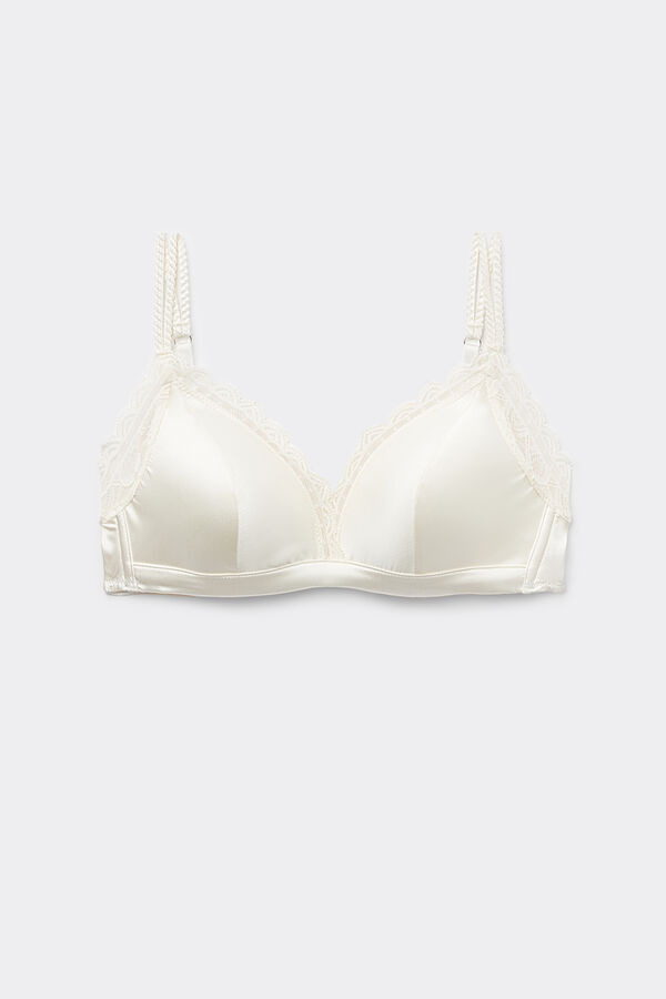 Tiziana Silk and Lace Triangle Bra