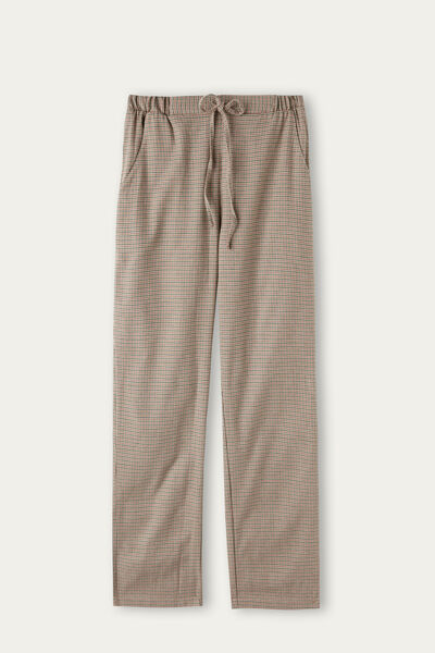 Slow and Cozy Brushed Plain-Weave Trousers
