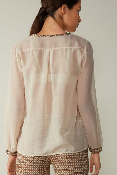 Crafted Lace Voile Long-Sleeved Jumper