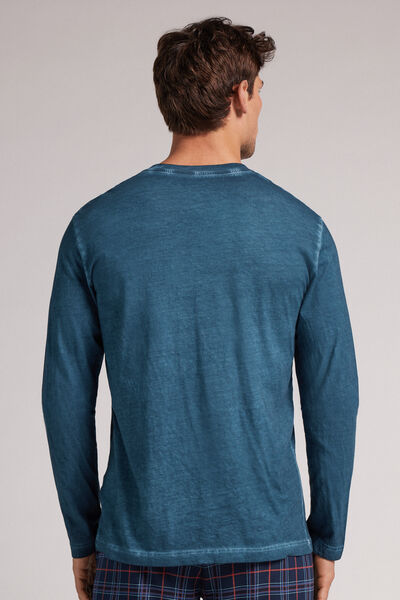 T-shirt manches longues en coton Washed Collection