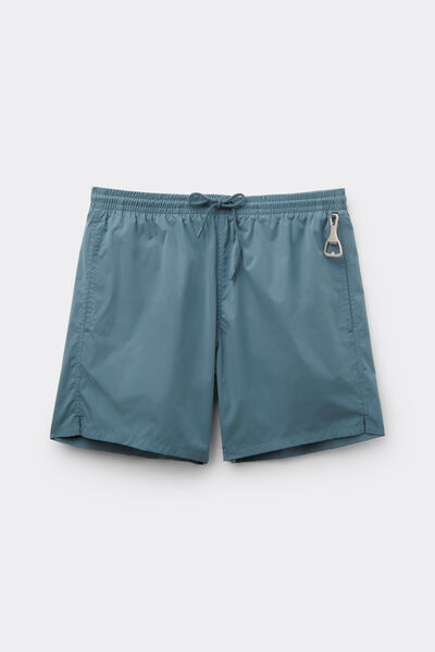 Mid-Length Solid-Colour Swim Trunks