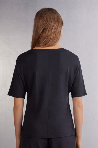 T-shirt manches courtes en soie et modal