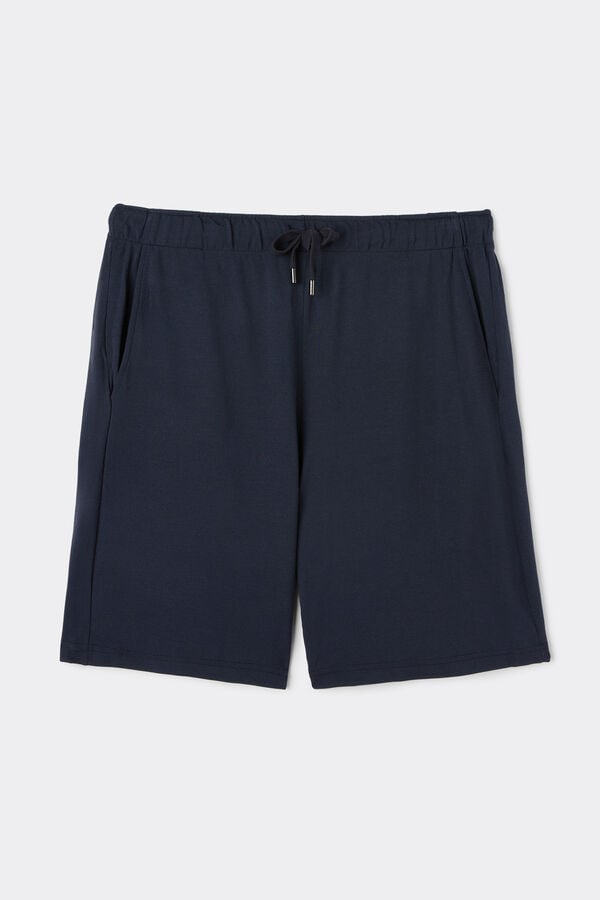 Short en piqué de modal et soie