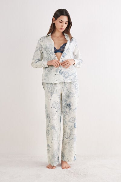 Luxury Dreams Long Linen and Cotton Pyjamas