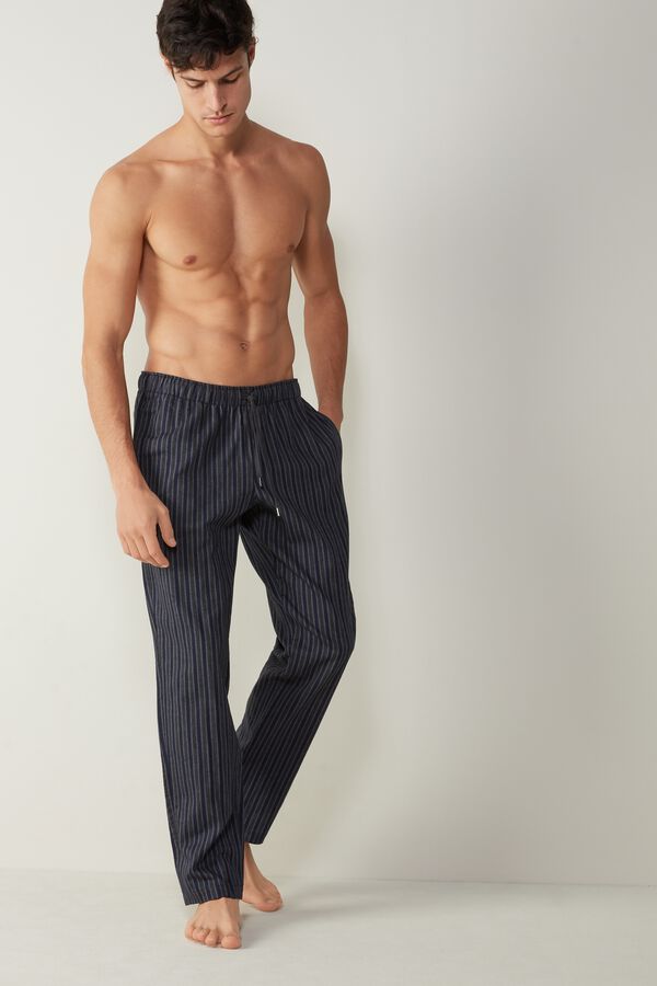 Striped Brushed Fabric Pants